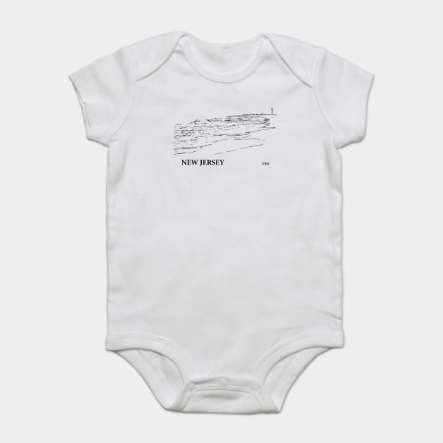 New Jersey USA Baby Bodysuit by Lakeric